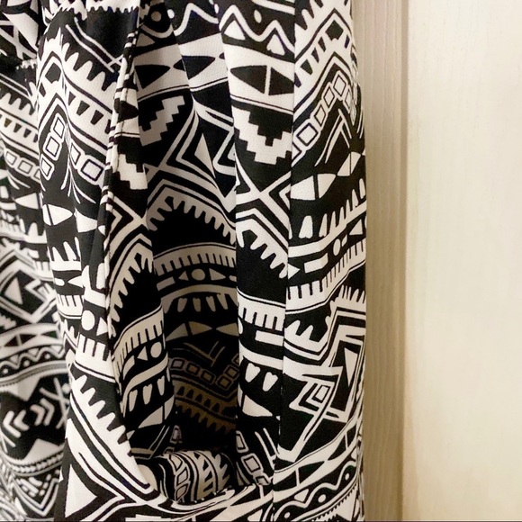 Xhilaration Strapless Western Black White Embroidered Aztec Print Maxi Dress - Picture 4 of 6